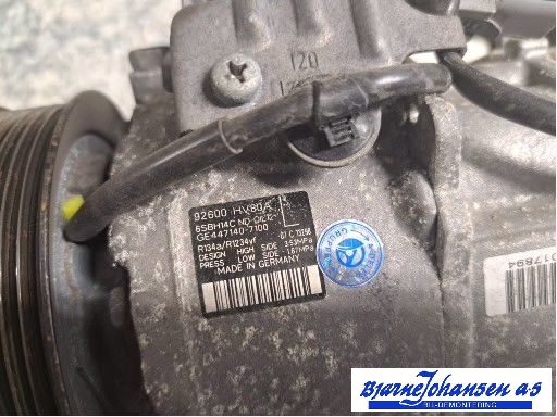 Aircondition kompressor til Nissan Qashqai 2014-2021 (Type II) (NISSAN|92600HV80A|)