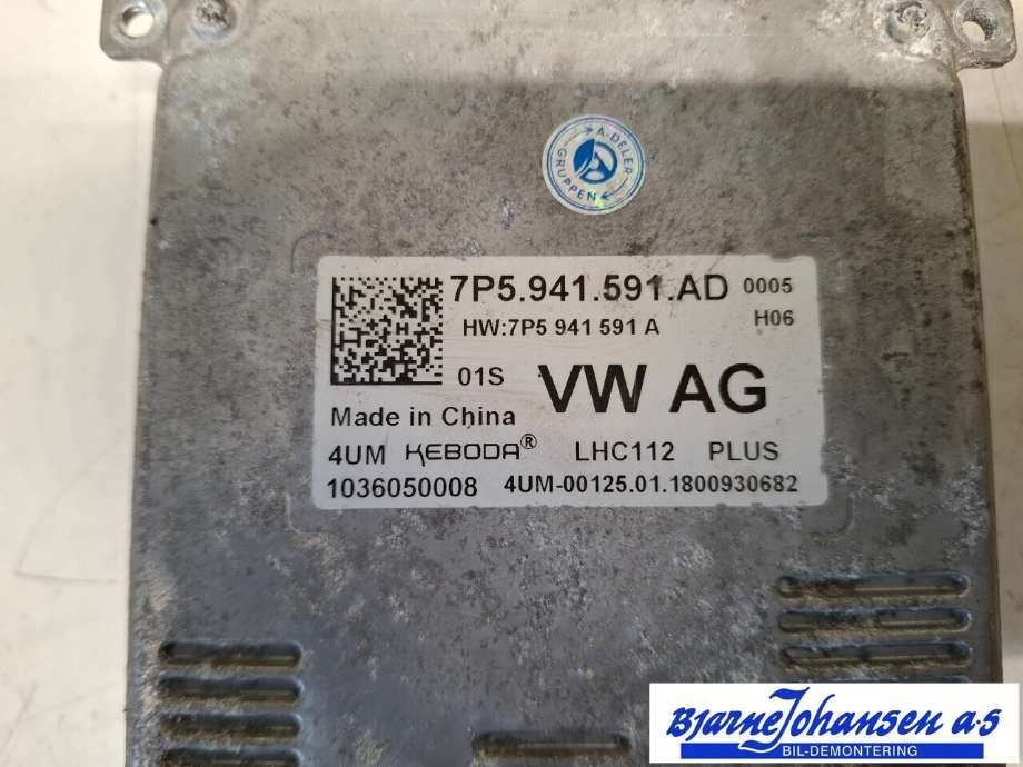 Styreenhet xenon/ballast til Škoda Octavia 2017-2020 (Type III, Fase 2)  (SKODA|7P5941591AD|)