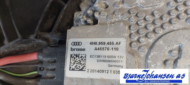 Kjølevifte til Audi A8 2010-2013 (Type III, Fase 1) (AUDI|4H0121207C|4H0959455AG|4H0121003P)