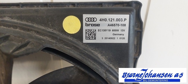 Kjølevifte til Audi A8 2010-2013 (Type III, Fase 1) (AUDI|4H0121207C|4H0959455AG|4H0121003P)