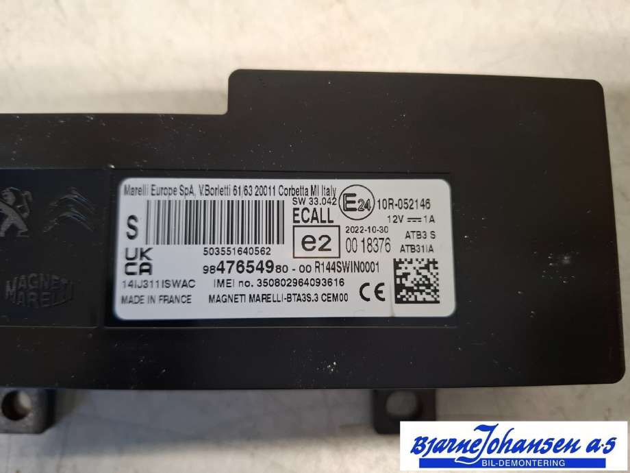 Styreenhet DAB til Opel Mokka E 2020-->> (Type II) (OPEL|no parts id||9847654980)