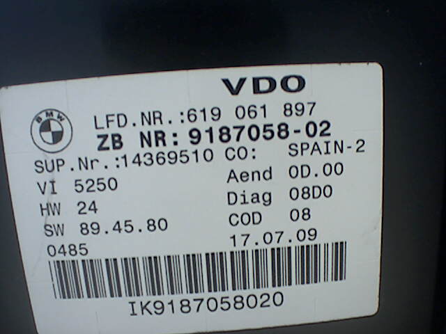 Instrumentpanel til BMW 3-Serie 2005-2011 (E90/E91/E92/E93) (E90/E91/E92/E93) (BMW|62 10 9 316 123|918705802|)