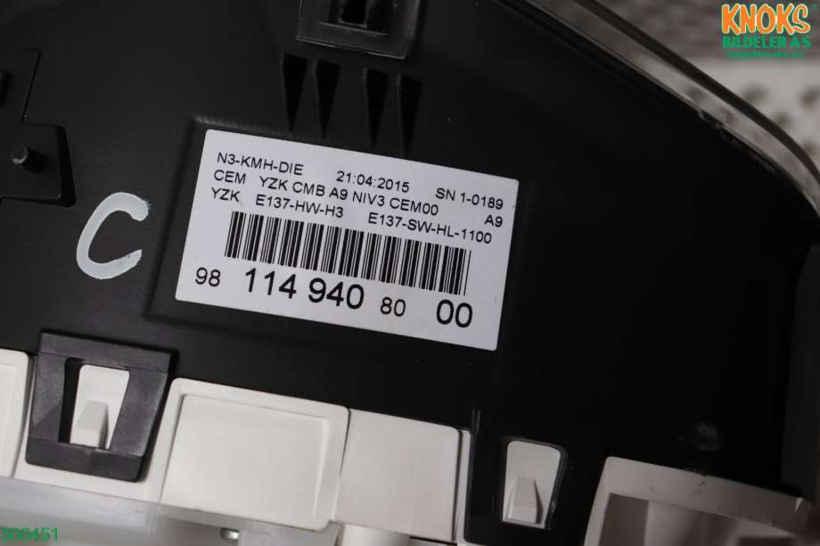 Instrumentpanel til Peugeot 2008 2013-2019 (Type I)  (PEUGEOT|98 138 705 80|)