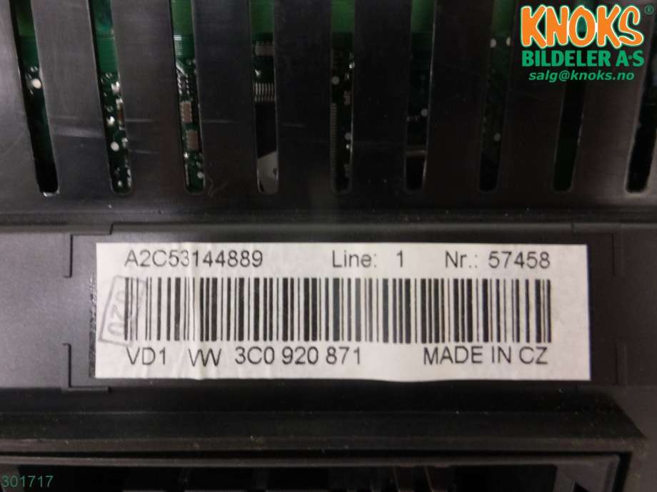 Instrumentpanel til VW Passat 2005-2010 (B6) (B6) (3C0 920 871 X Z02|)