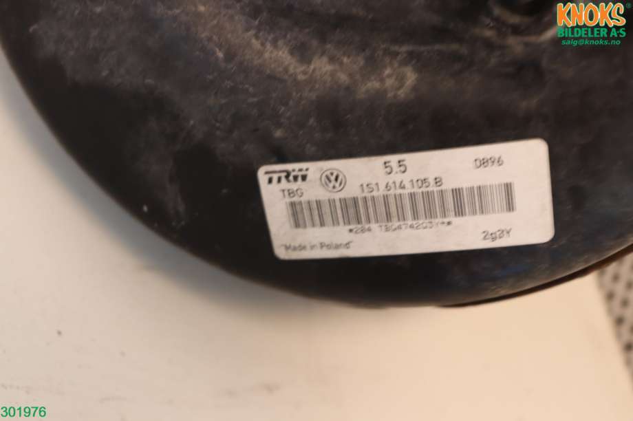Bremsekraft-forsterker til VW E-Up 2013-2019  (VOLKSWAGEN|1S1 614 106 A|)