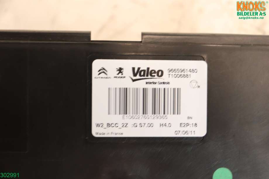 Styreenhet diverse til Peugeot 508 2011-2014 (Type I, Fase 1) (PEUGEOT||9665961480)