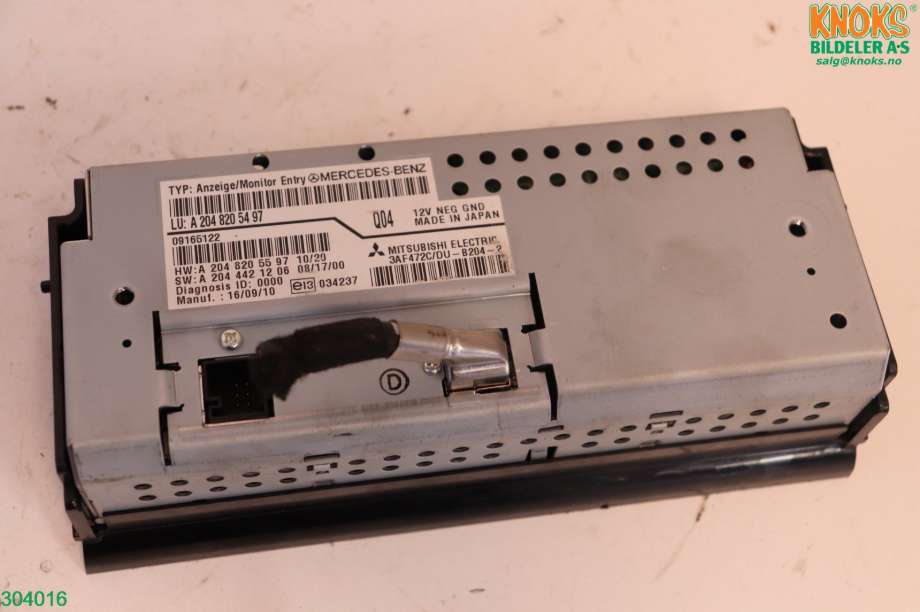 Multimedia display (MCU - Media Controller Unit) til Mercedes C-Klasse 2011-2014 (Fase 2) (W204) (W204) (MERCEDES|A 204 820 54 97|)