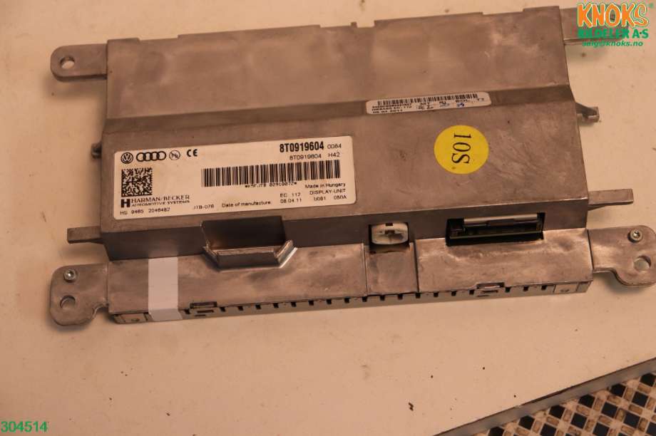 Instrument kjørecomputer til Audi A4 2007-2014 (Type IV) (B8) (B8) (AUDI|8T0 919 604 B|)
