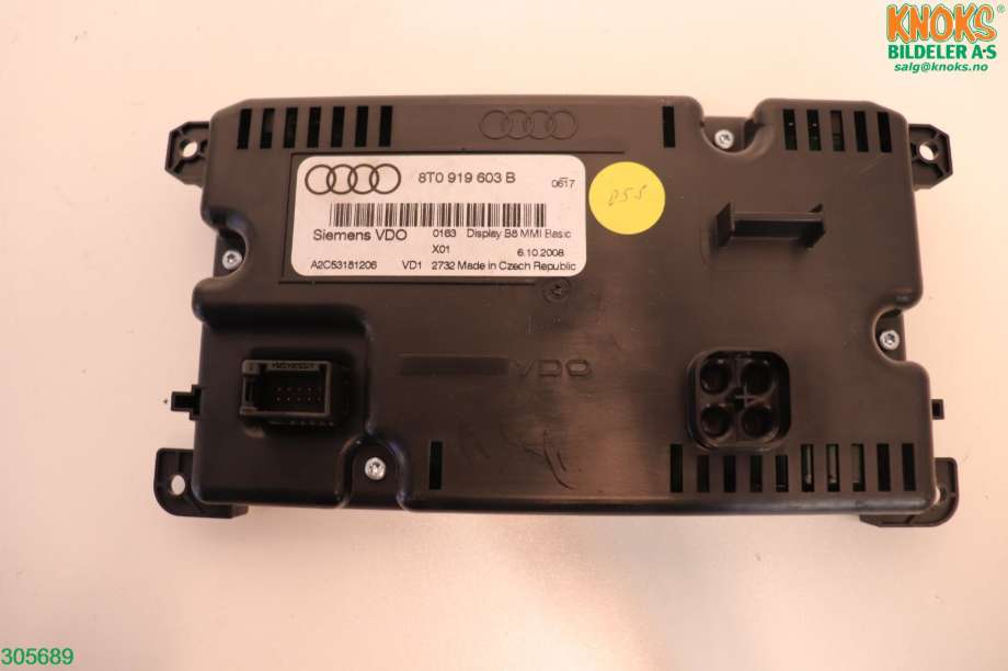 Instrument kjørecomputer til Audi A4 2007-2014 (Type IV) (B8) (B8) (AUDI|8T0 919 603 B|)