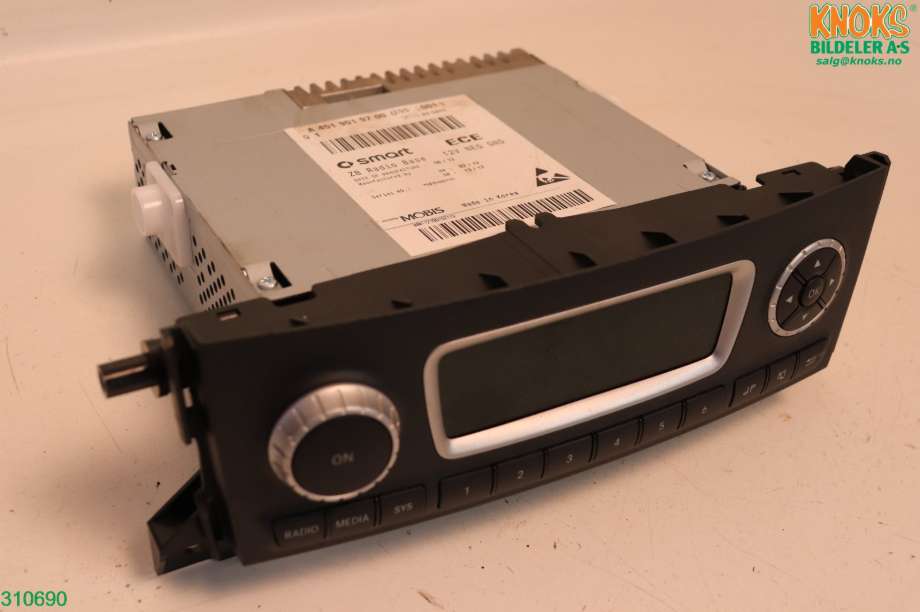 Bilstereo til Smart Fortwo, 2007-2014 (Type II) (W451) (W451) (SMART|A 451 901 13 01)