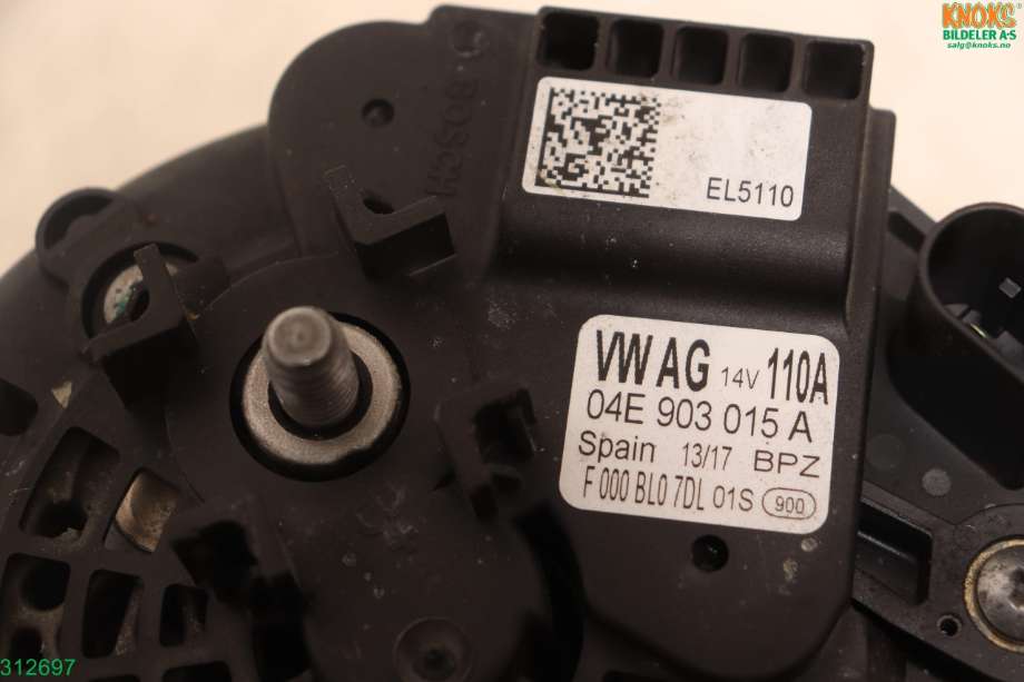 Dynamo til VW Polo 2014-2017 (Type V, Fase 2)  (VOLKSWAGEN|04E 903 015 A|)
