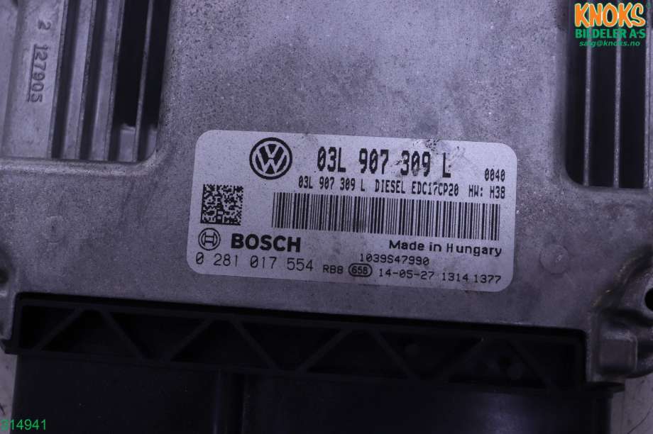 Styreenhet motor til VW Transporter / Caravelle 2009-2015 (Fase 2) (T5) (T5) (VOLKSWAGEN|03L 906 019 JP|)