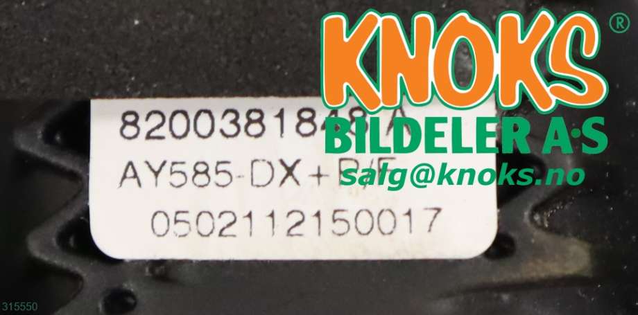 Airbag rattpute til Renault Megane 2003-2005 (Type II, Fase 1)  (8200381848A|)