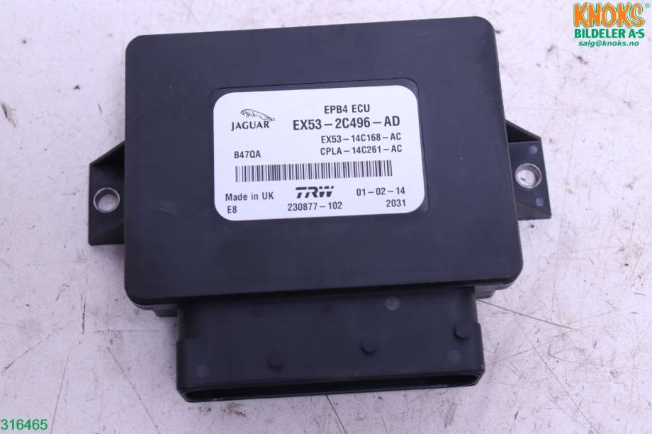 Styreenhet elektrisk parkbrems (EPB - Electric Parking Brake) til Jaguar F-TYPE 2013-->> (JAGUAR|T2R17726||EX532C496AD)