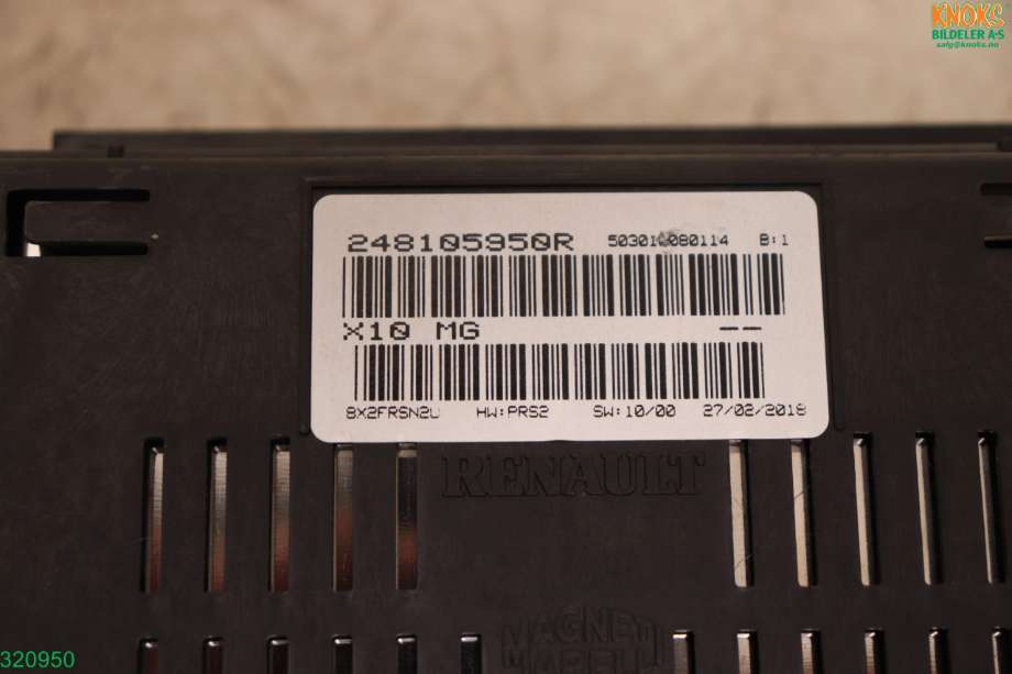 Instrumentpanel til Renault Zoe 2013-2019 (Fase 1)  (RENAULT|248105950R|)