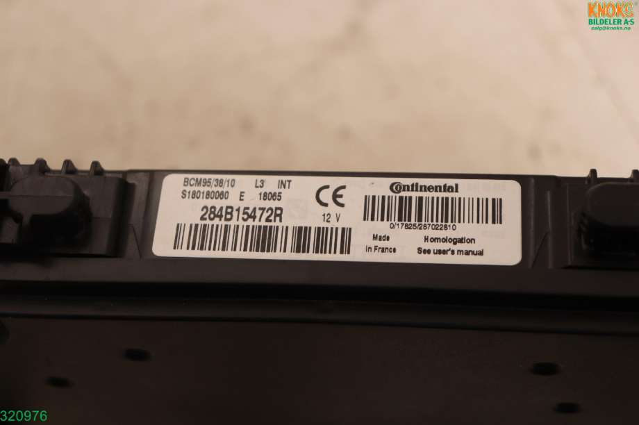 Styreenhet comfort (BCM) til Renault Zoe 2013-2019 (Fase 1)  (RENAULT|284B15472R|)