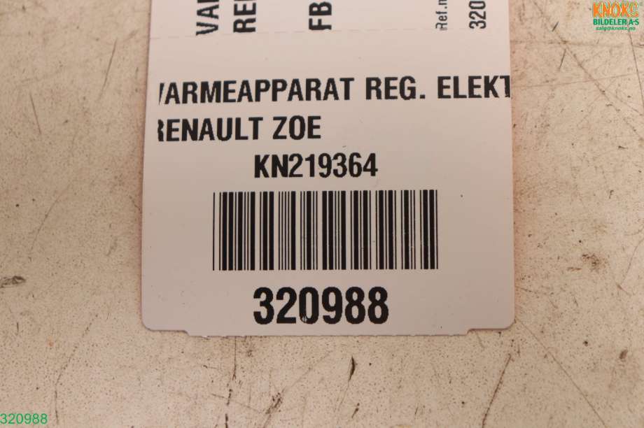 Varmeapparat register til Renault Zoe, 2013-2019 (Fase 1) (RENAULT|)