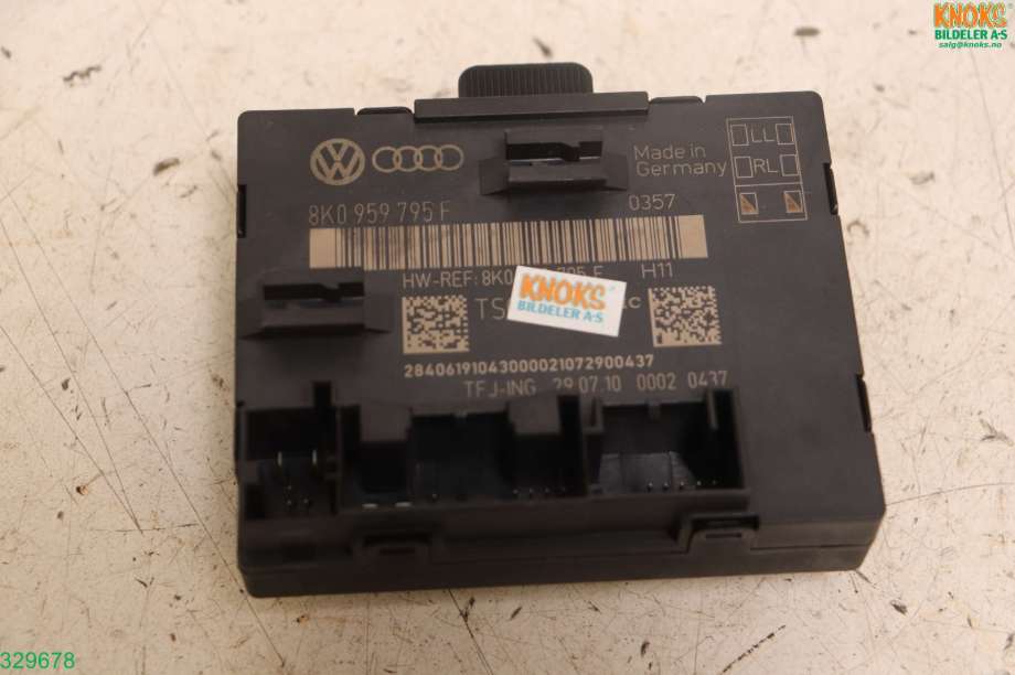 Styreenhet dør venstre foran til Audi A4, Allroad 2009-2016 (Type I) (B8) (B8) (AUDI|8K0 959 795 F|)