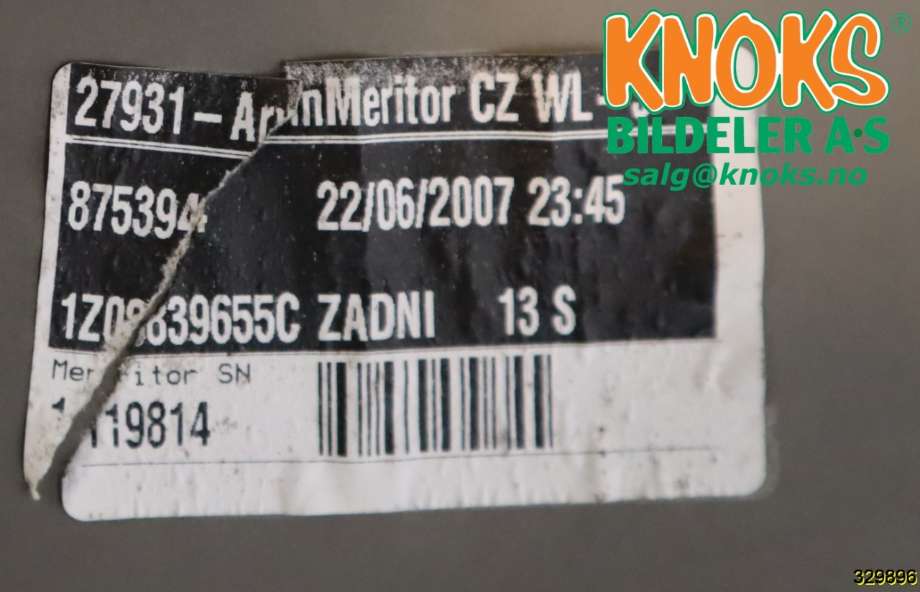 Ruteheis til Škoda Octavia 2005-2008 (Type II, Fase 1) (SKODA|1Z0 839 461 A|)