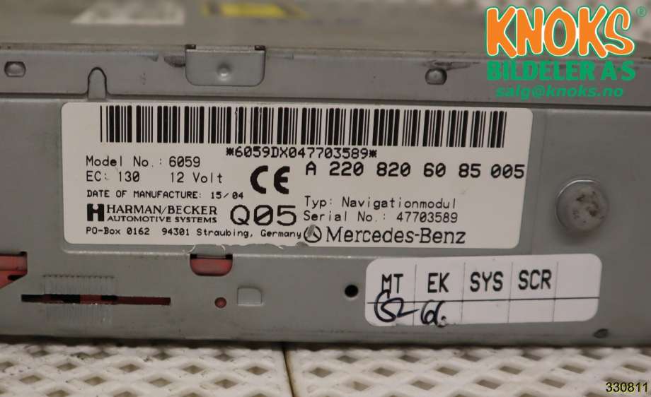 Bilstereo navigasjon til Mercedes E-Klasse 2002-2006 (Fase 1) (W211) (W211) (A 211 870 89 26|)