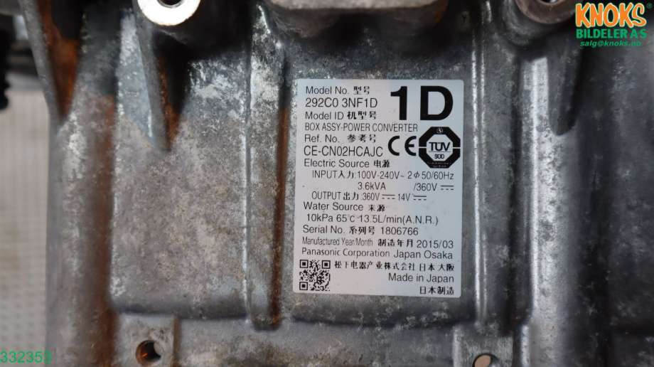 Batterilader (OBC - On Board Charger) til Nissan Leaf 2011-2017 (Type I) (NISSAN|292C03NF1D|)