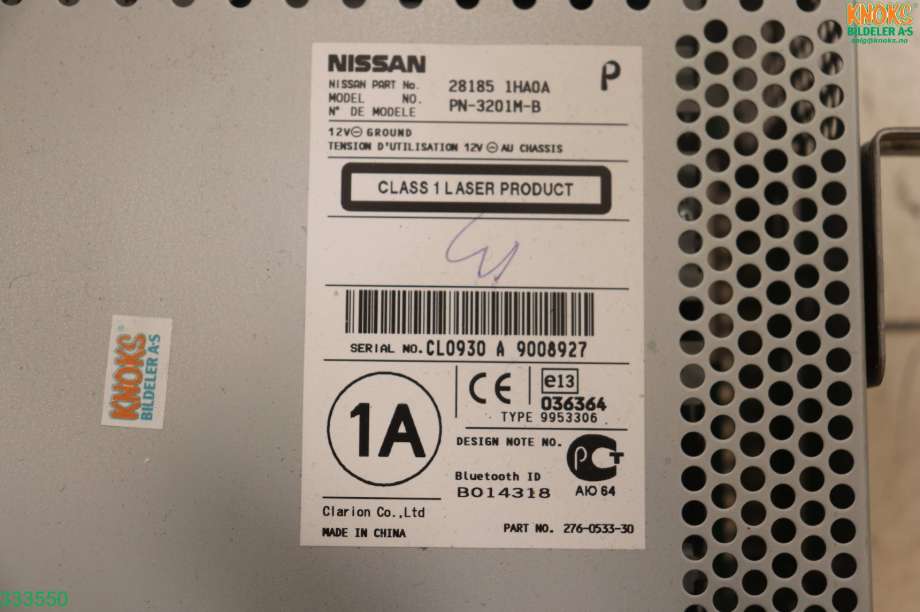 Bilstereo til Nissan Micra 2011-2017 (K13) (K13) (NISSAN|281851HA0A|)