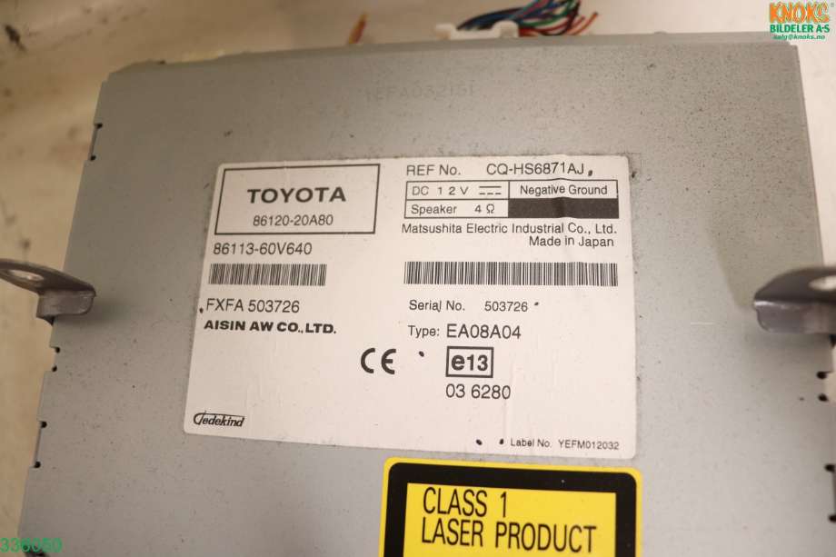 Bilstereo navigasjon til Toyota Avensis 2009-2015 (Type III, Fase 1)  (TOYOTA|8610005050|)