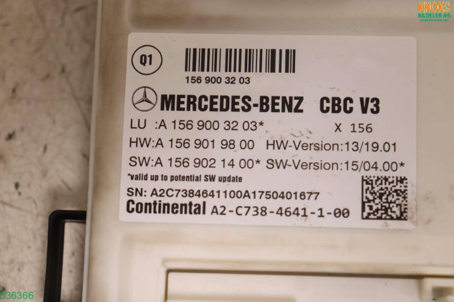 Styreenhet diverse til Mercedes B-Klasse 2011-2018 (W246) (W246) (MERCEDES|A 156 900 98 03|)