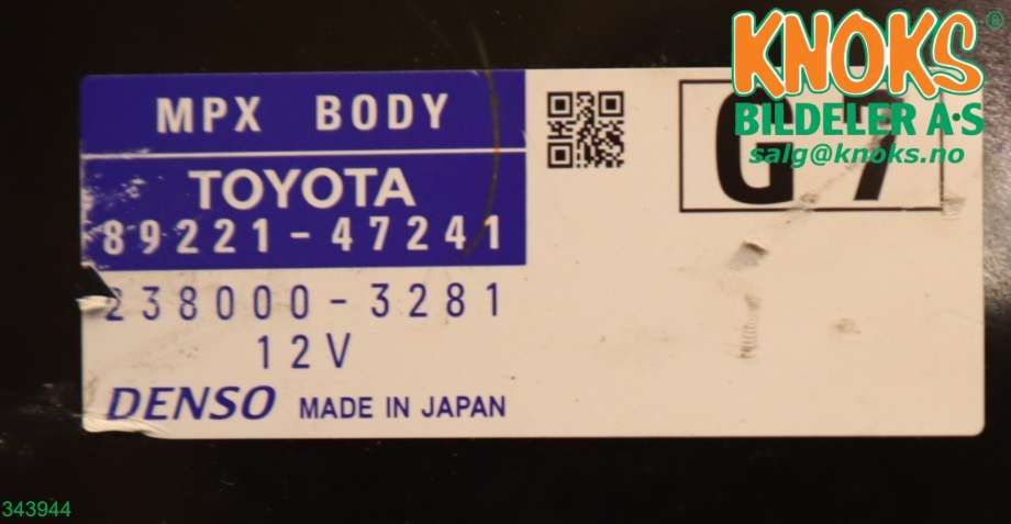 Styreenhet comfort (BCM) til Toyota Prius +7 2012-2020 (Type III) (stasjonsvogn) (stasjonsvogn) (TOYOTA|8922147241|)
