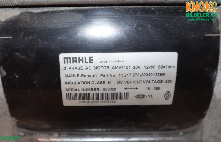 Motor elbil bak til Mopedbil Renault Twizy 0-->>  (Renault|290101239R|)