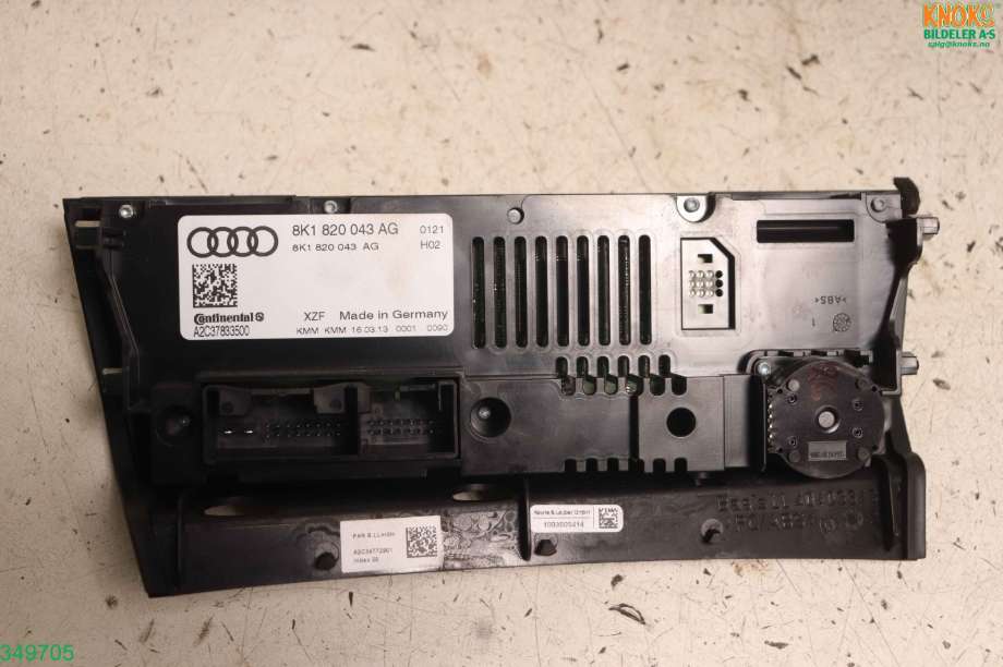 Varmeapparat betjening til Audi A4 2007-2014 (Type IV) (B8) (B8) (AUDI|8K1 820 043 AG|)