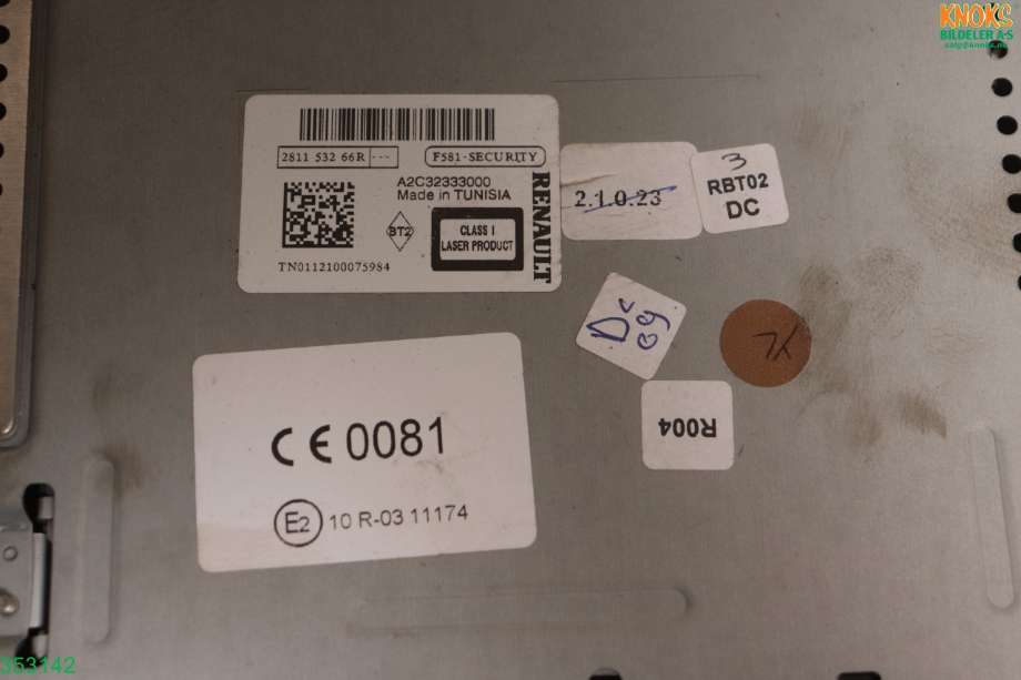 Bilstereo til Renault Scenic 2009-2016 (Type III)  (RENAULT|281153266R|)
