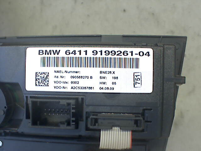Varmeapparat betjening til BMW 3-Serie 2005-2011 (E90/E91/E92/E93) (E90/E91/E92/E93) (BMW|6411919926104|)
