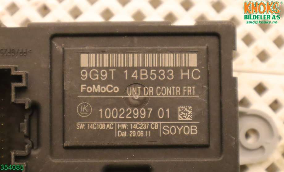 Styreenhet dør venstre foran til Volvo XC60 2008-2013 (Type I, Fase 1)  (VOLVO|31295213|)