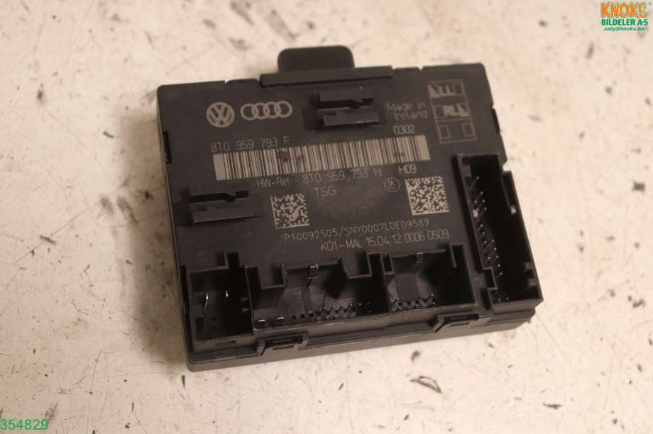 Styreenhet dør venstre foran til Audi A4, 2007-2014 (Type IV) (B8) (B8) (AUDI|8T0 959 793 G)