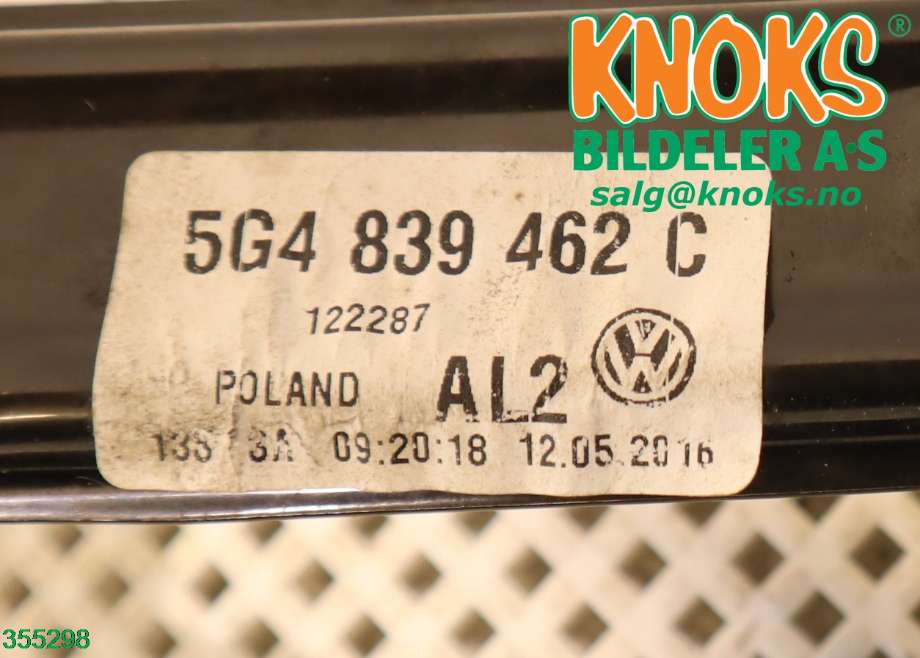 Ruteheis til VW e-Golf 2014-2017 (Fase 1)  (VOLKSWAGEN|5G4 839 462 C|)