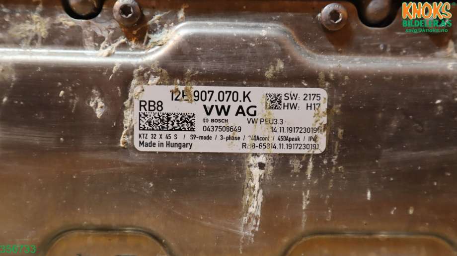 Inverter elbil til Škoda Citigo-e 2019-->>  (Skoda|12E 907 070 K|)