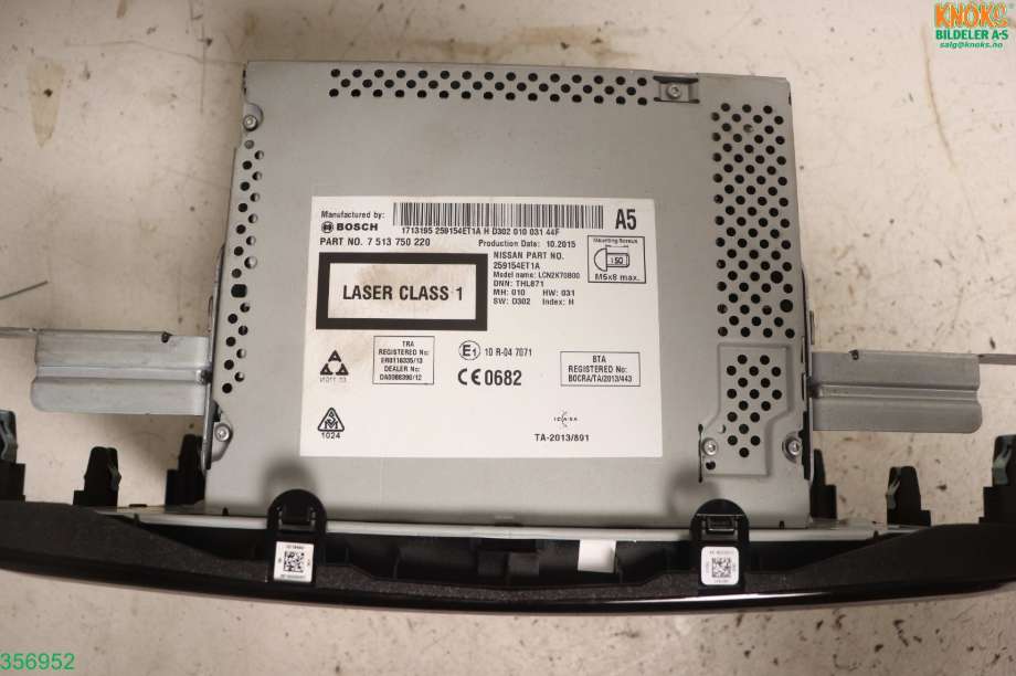 Bilstereo til Nissan Qashqai 2014-2021 (Type II)  (NISSAN|259154ET1A|)