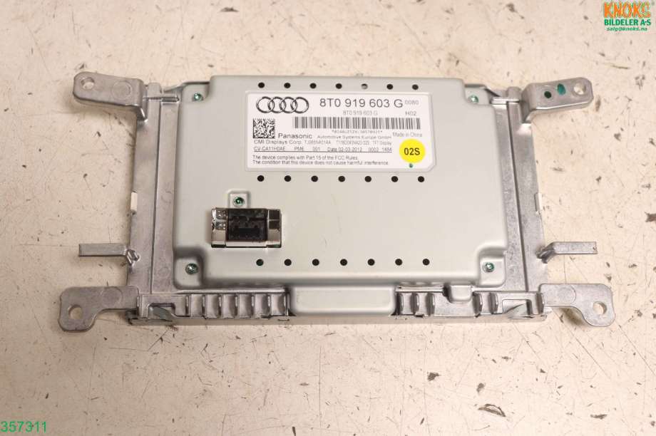 Instrument kjørecomputer til Audi A4 2007-2014 (Type IV) (B8) (B8) (AUDI|8T0 057 603 G|)