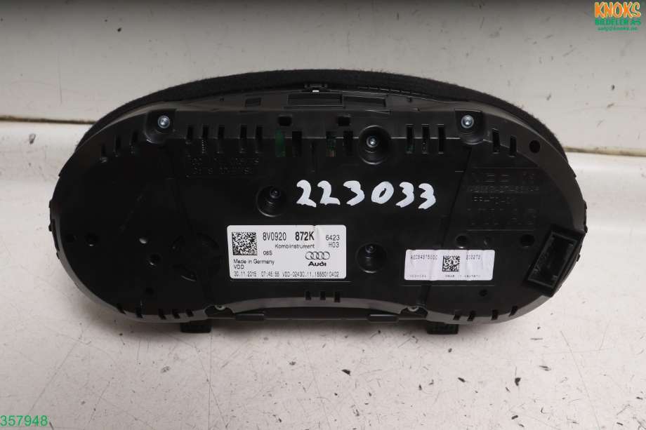 Instrumentpanel til Audi A3 2016-2020 (Type III, Fase 2) (AUDI|8V0 920 872 K|)