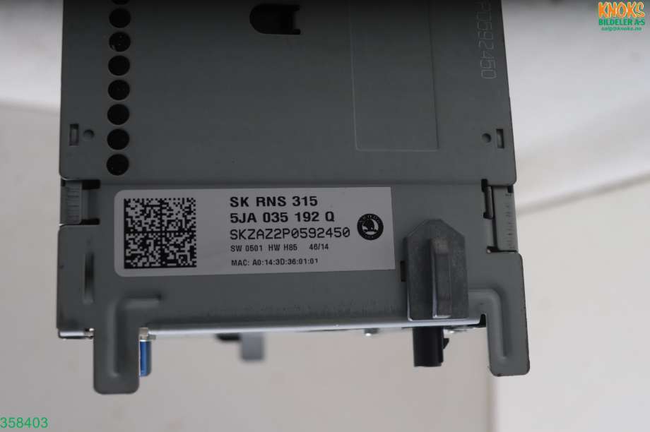 Bilstereo navigasjon til Škoda Rapid 2012-2019  (SKODA||5JA 035 192 Q)