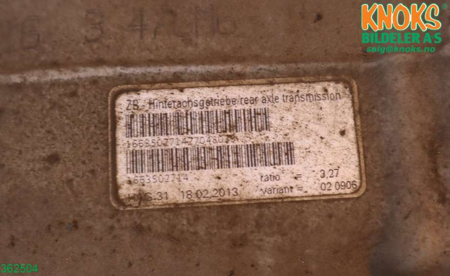 Kardang klokke bak til Mercedes ML 2011-2015 (Fase 1) (W166) (W166) (MERCEDES|A 166 350 27 14|)