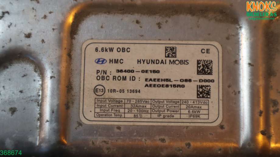 Batterilader (OBC - On Board Charger) til Hyundai Ioniq Electric 2016-2019 (Fase 1)  (HYUNDAI|36400 0E150|)