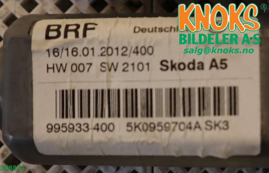 Ruteheis høyre bak til Škoda Octavia 2009-2013 (Type II, Fase 2)  (SKODA|5K0 959 704 A|)