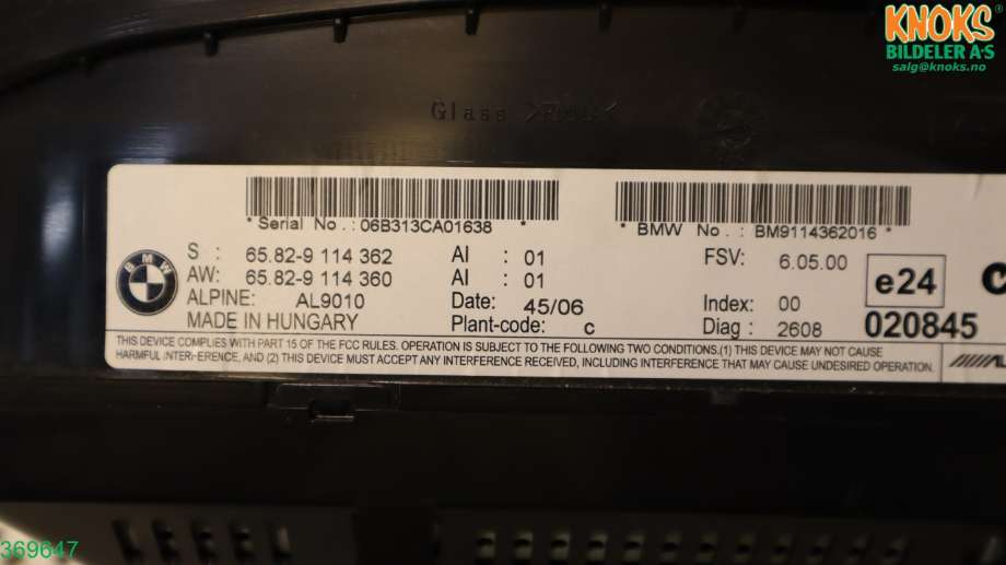 Instrument kjørecomputer til BMW 3-Serie 2005-2011 (E90/E91/E92/E93) (E90/E91/E92/E93) (65 82 9 193 757|)