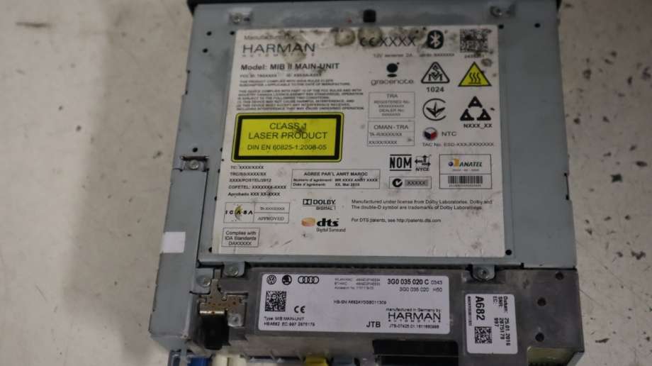 Bilstereo navigasjon til VW e-Golf 2014-2017 (Fase 1) (VOLKSWAGEN|3G0 035 020 C|)