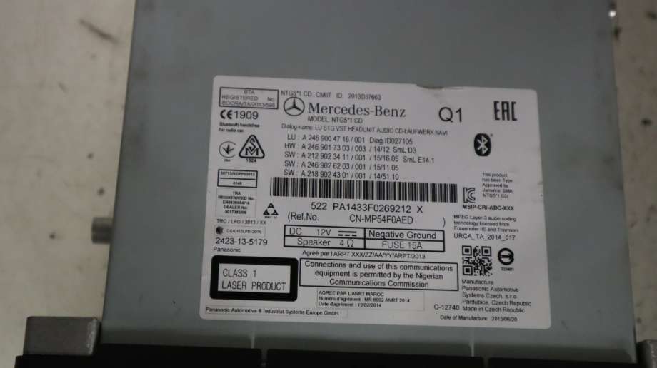 Bilstereo til Mercedes B-Klasse 2011-2018 (W246) (W246) (MERCEDES|A 246 900 47 16|)
