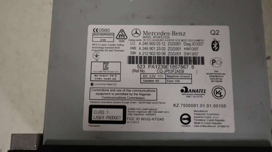 Bilstereo til Mercedes GLA 2014-2020 (X156) (X156) (MERCEDES|A 246 900 08 16|)