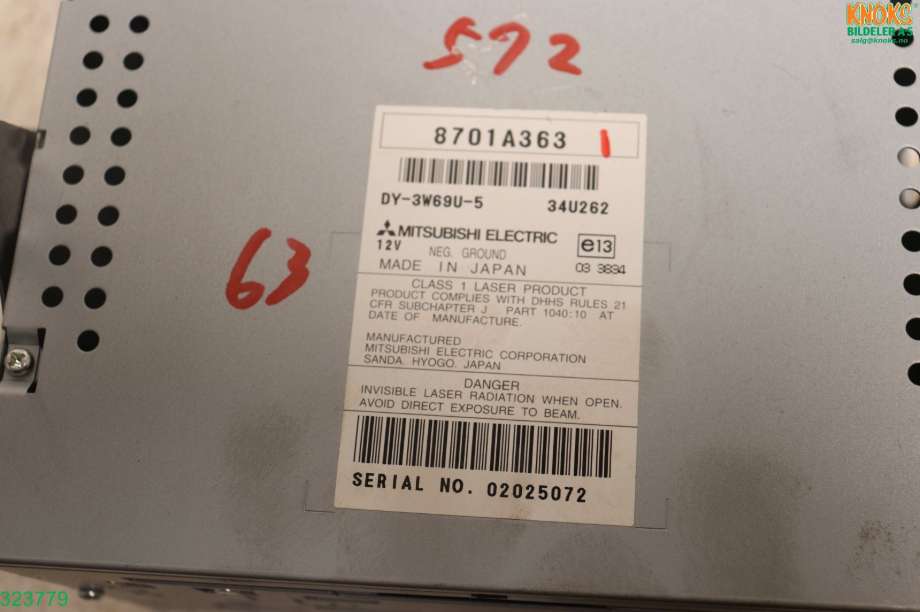 Bilstereo til Mitsubishi Outlander 2010-2012 (Type II, Fase 2) (MITSUBISHI|8701A363|)
