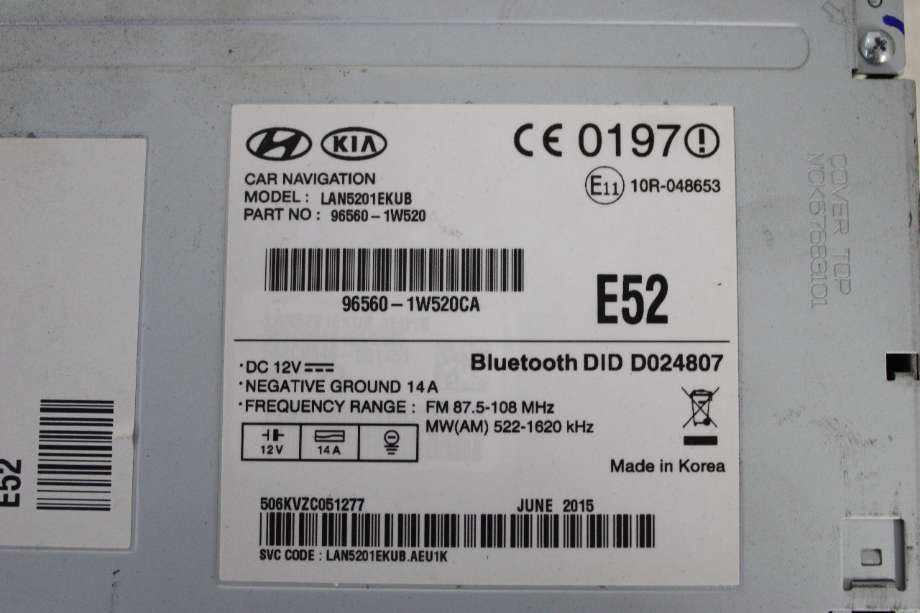 Bilstereo navigasjon til Kia Rio 2011-2017 Type III (KIA|965601W520CA|)